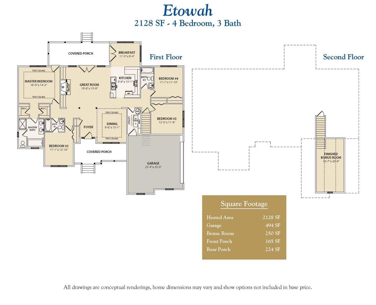 etowah custom home floor plan