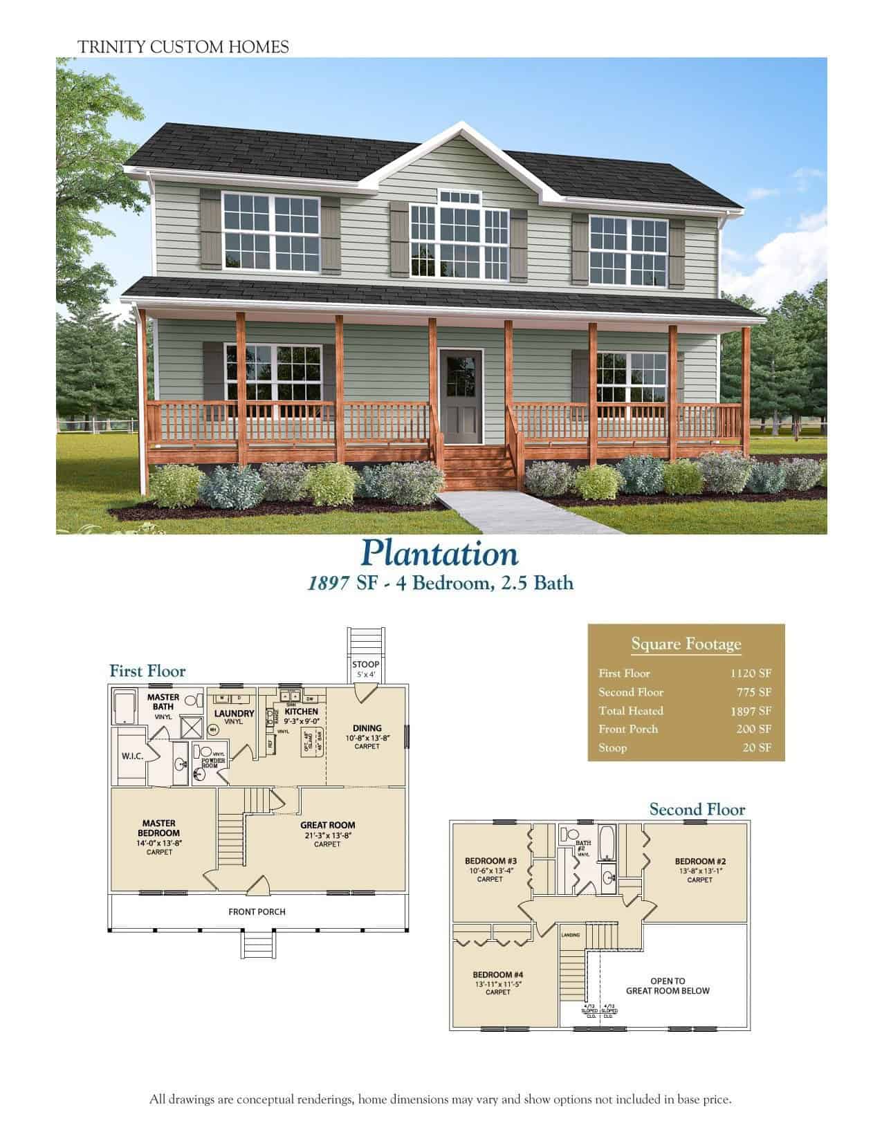 Photo rendering and floor plan of Plantation