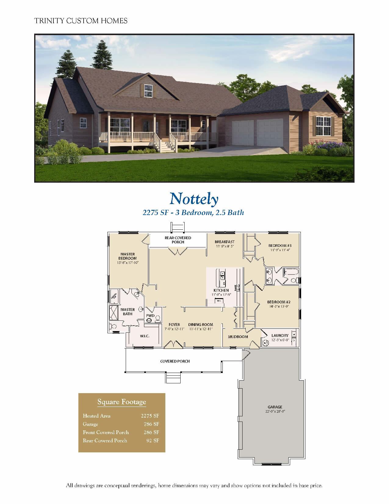 Nottely home with garage and floor plans