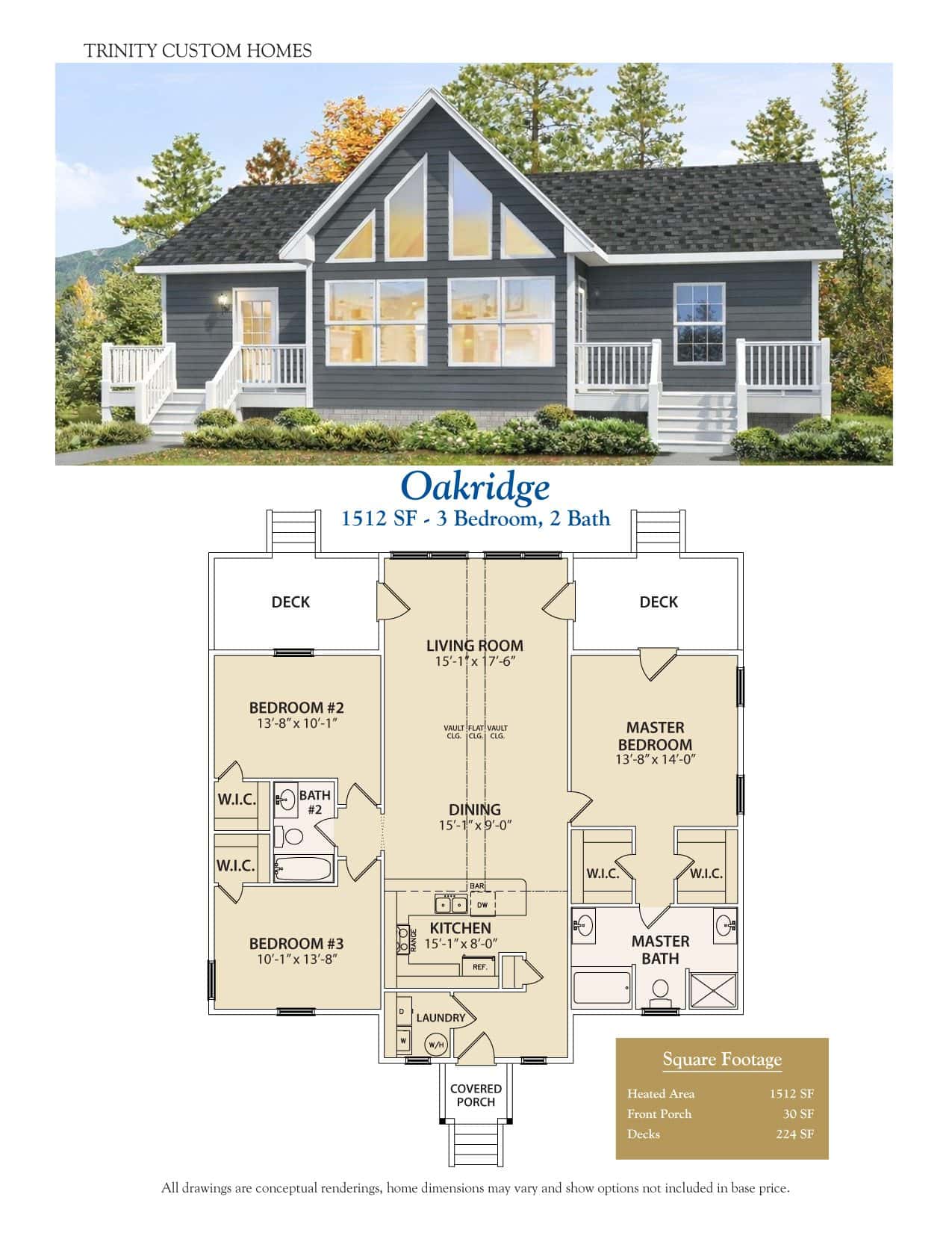 Beautiful modern Oak Ridge home featuring large windows and elegant design. Perfect for families seeking comfort and style in a 3-bedroom, 2-bath layout.