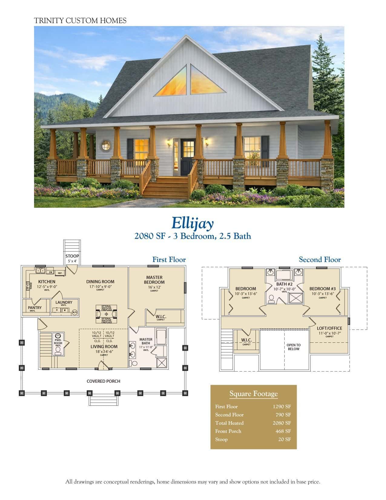 Beautiful custom-built Ellijay home featuring a spacious porch, modern design, and mountain scenery, perfect for family living and outdoor entertaining.