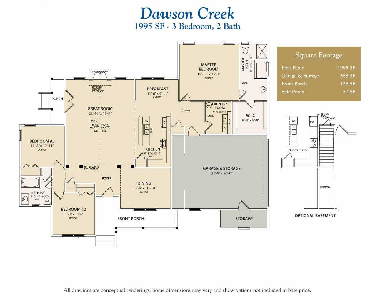 dawson creek custom home floor plan