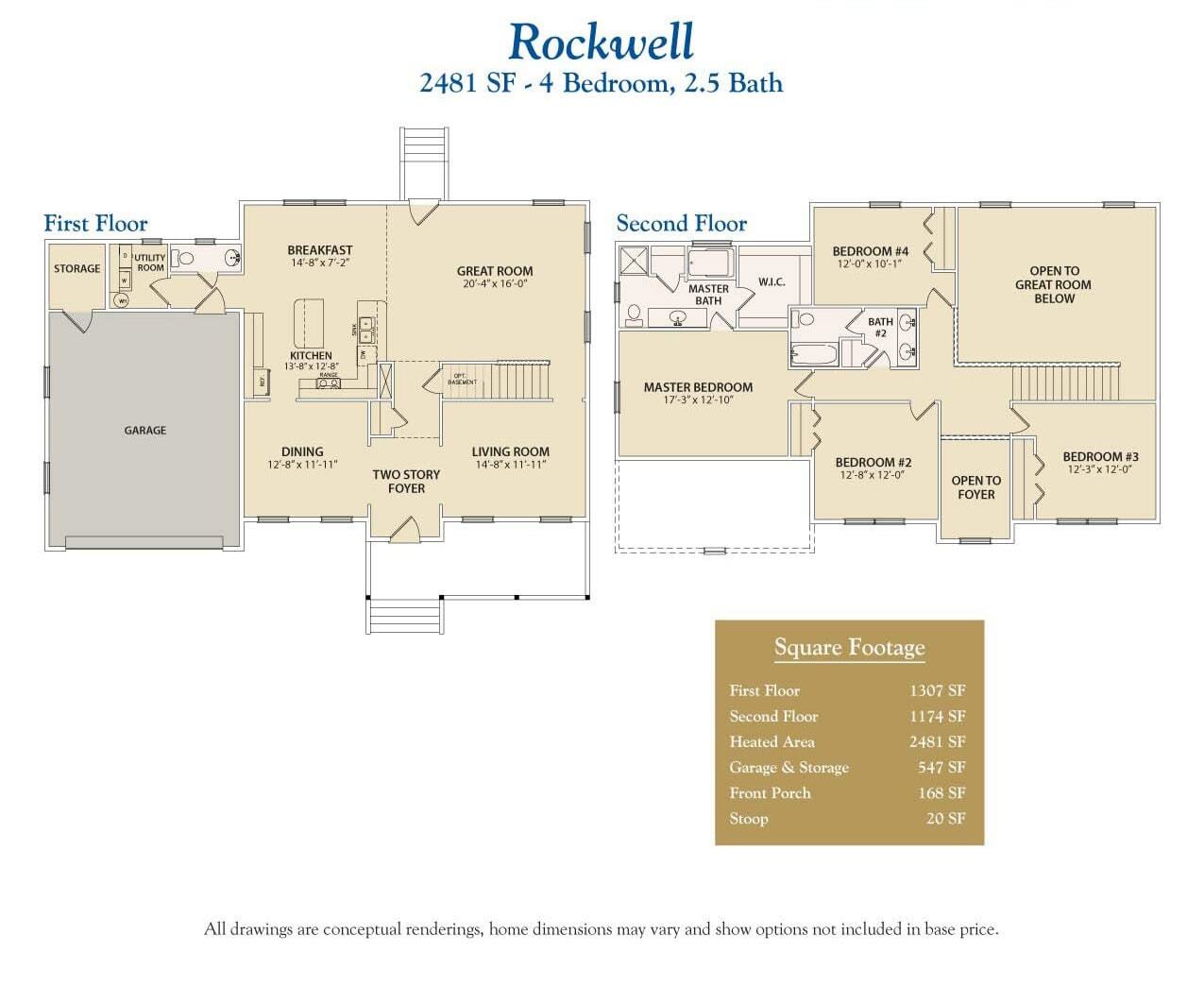 Rockwell 2 story custom home floor plan