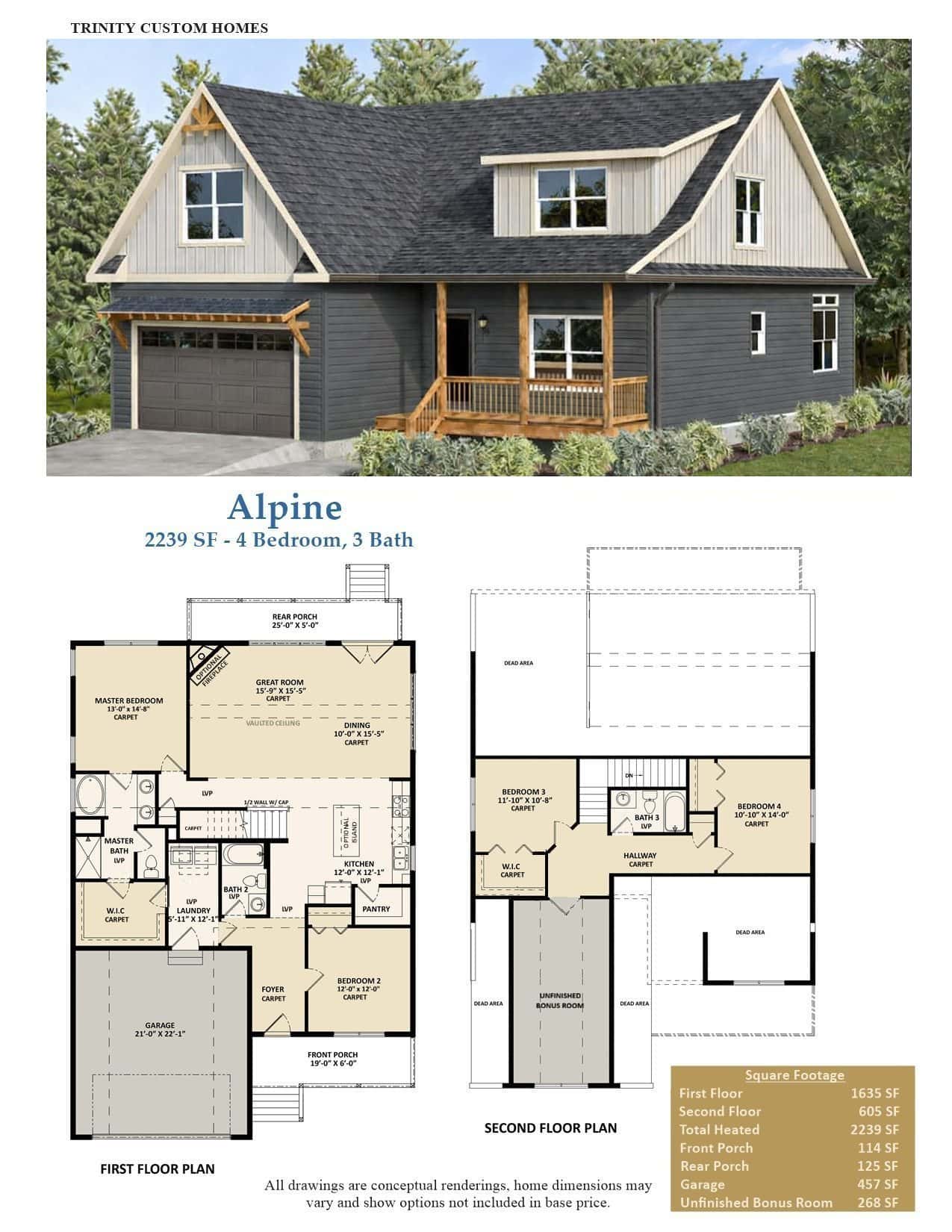 Beautiful Alpine custom home featuring a modern design, large windows, and a spacious front porch, perfect for family living and outdoor entertaining.