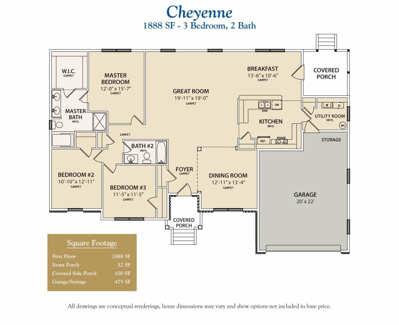 cheyenne custom home floor plan