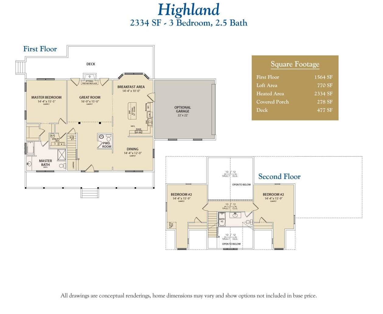 highland custom home floor plan