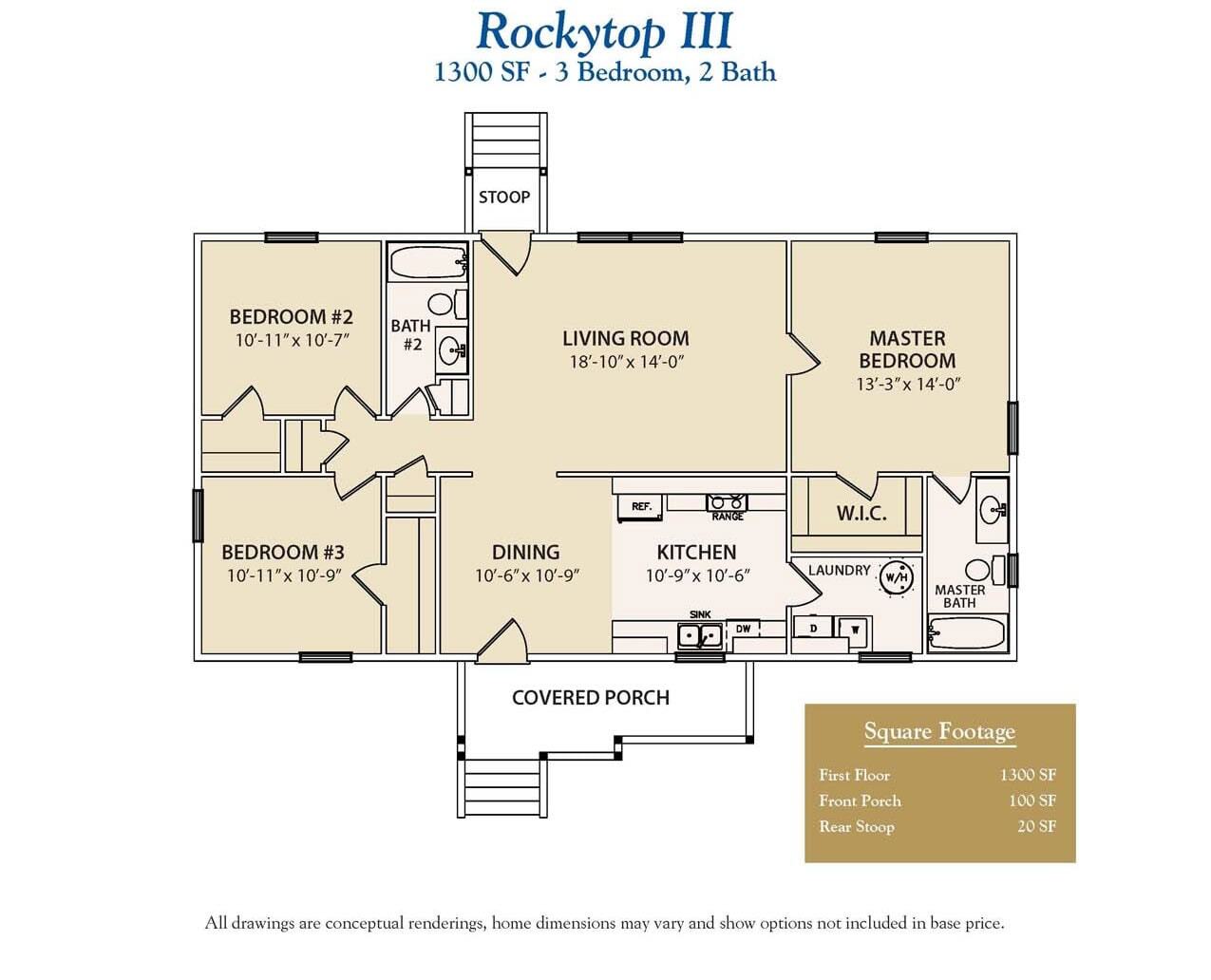 Rockytop III ranch custom home floor plan