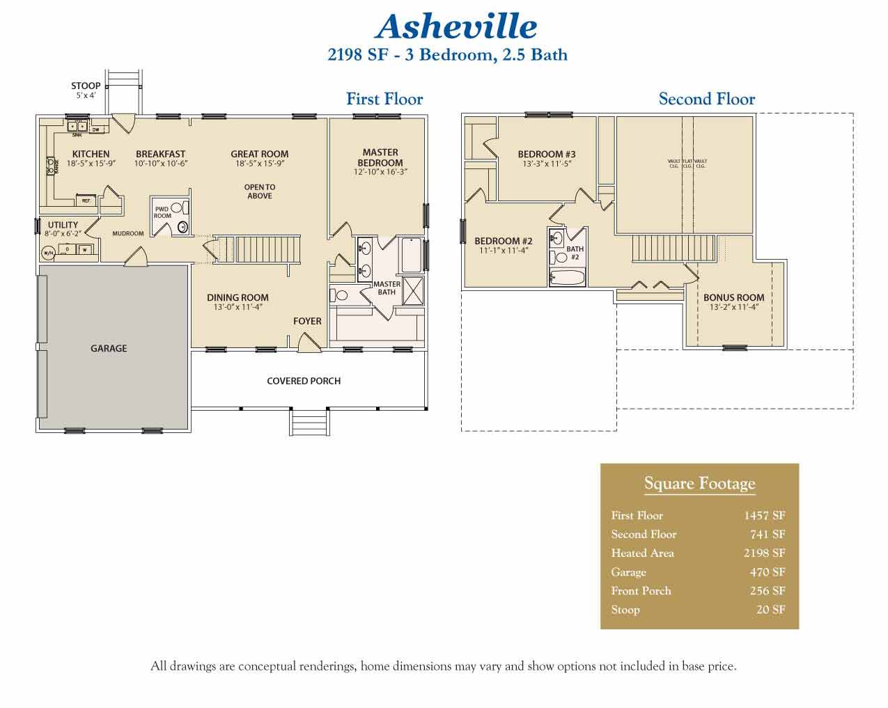 Floor plan of Trinity's Asheville Custom Home Plan