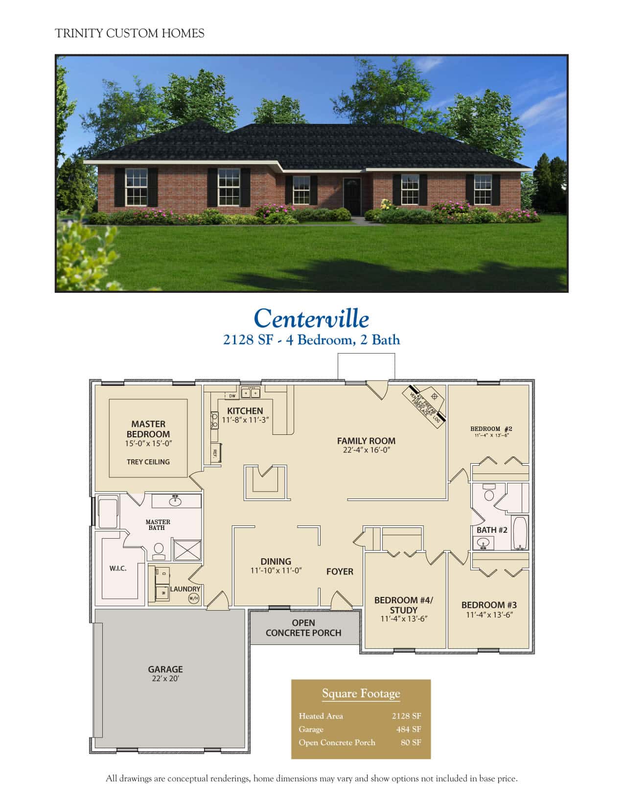 custom home picture and floor plan