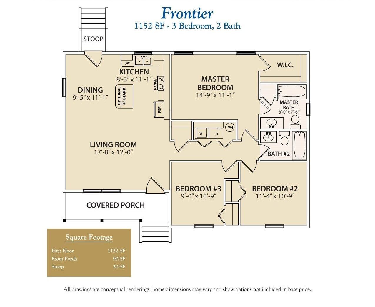 Elegant modern home design with 3 bedrooms and 2 bathrooms, featuring spacious living areas and a covered porch for outdoor relaxation.
