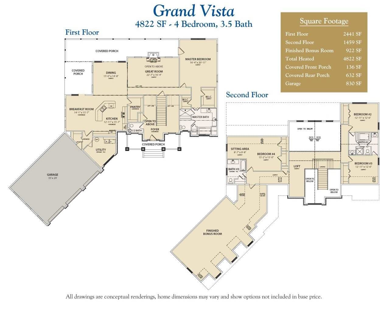 grand vista custom home floor plan