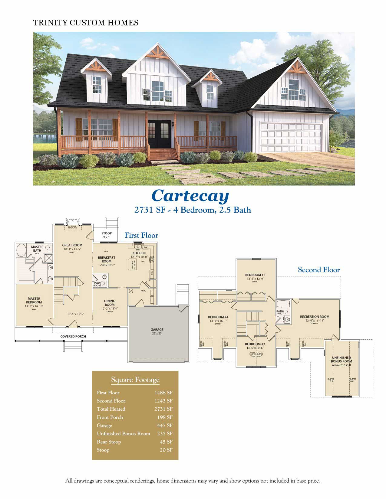 cartecay home with floor plan and exterior